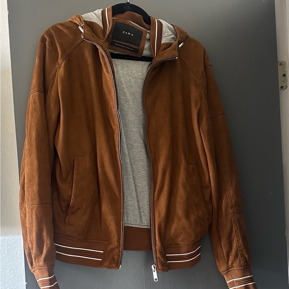 Zara Men's Tan Bomber Jacket